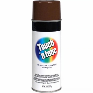 Rust-Oleum 55277830 Touch’n Tone All Purpose Spray Paint, Leather Brown, Gloss, 10 oz