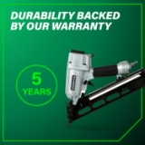 Metabo HPT NT65MA4M Finish Nailer with Air Duster, 15 Gauge, 1-1/4" to 2-1/2" Fastener Length