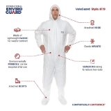 Enviro Safety Products ValuGuard MP™ 8119-XXL Lightweight Microporous Coverall with Attached Hood and Boot, 2X-Large, Elastic Wrist, White, 25/Box