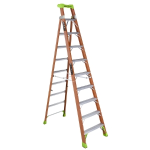 Louisville Ladder FXS1510 10 ft Cross-Step Ladder, Fiberglass, Type IA, 300 lbs Load Capacity, Orange