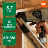 Metabo HPT NR65AK2S Short Magazine Strip Nailer, 1-1/2" to 2-1/2" Fastener Length, 36 Degree