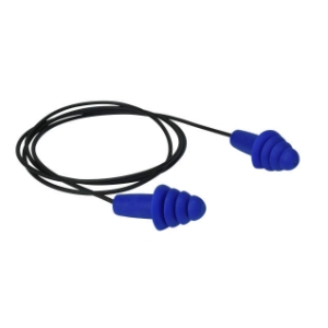 Radians FP43-FMD Resistor II™ Metal Detectable Reusable Flanged Corded Earplugs