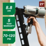 Metabo HPT NR83A5M Framing Nailer, 2" to 3-1/4" Fastener Length, 21 Degree