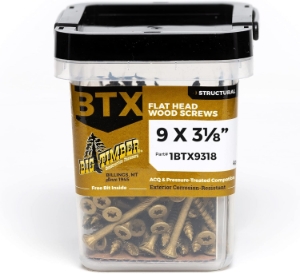 Big Timber Fasteners BTX9318 9x3-1/8 Bronze Star Screw 1.8M