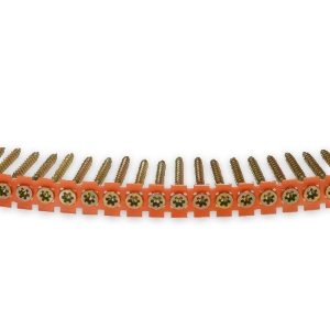 PAMFast SD-28-WCYZ8200F Collated Screws, #8, 2 , PAMDrive Head, Yellow Zinc - 1000 Bx