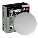 INDASA Abrasives 52 Series Rhynogrip White Line 52-180 5" No-Hole Abrasive Sanding Disc, 180 Grit, Aluminum Oxide, White, Paper Backing, C With Velour Weight