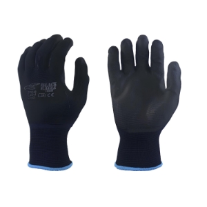Johnson Wilshire Black Eagle® 1669 Coated Safety Gloves, Large, Black, Polyurethane Palm Johnson Wilshire Black Eagle® 1669 Coated Safety Gloves, Large, Black, Polyurethane Palm