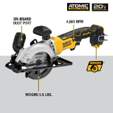 DEWALT DCS571B ATOMIC™ 20V MAX* Brushless Cordless 4-1/2" Circular Saw, Tool Only