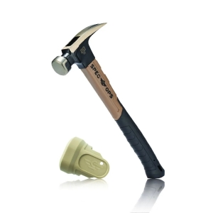 SPEC OPS® SPEC-M20FG13-S SPECM20FG13SC Rip Claw Hammer With Soft Mallet Cap, 20 oz, Smooth Face, Heat-Treated Steel, Fiberglass Handle