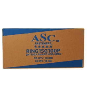 ASC RING15G100P-ASC Hog Rings, C-Style, 3/4 ASC RING15G100P-ASC Hog Rings, C-Style, 3/4