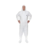 Enviro Safety Products ValuGuard MP™ 8119-XXL Lightweight Microporous Coverall with Attached Hood and Boot, 2X-Large, Elastic Wrist, White, 25/Box