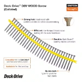 Simpson Strong-Tie Deck-Drive™ DSV DSVT158S #8 x 1-5/8" Collated Wood Screws, T25 6-Lobe Drive, Quik Guard® Coated, Tan, 2000/Box