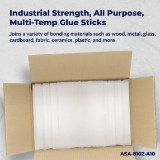 American Standard Adhesives ASA-8102-A10 Hot Melt Adhesive Glue Sticks, 1/2" x 10", Clear