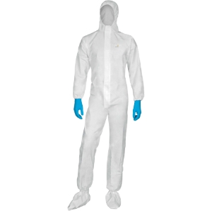 Delta Plus DT115-2XL Disposable Overalls, 2X-Large, White, Hooded, Type 5, Anti-Static, Dry Particle Resistant, Chemical Protection, Enhanced Breathability