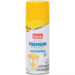 Do it Best 203444D Premium Enamel Spray Paint, Sun Yellow, Gloss, 12 oz