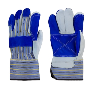 Johnson Wilshire 32-3 Safety Gloves, Small to X-Large, Blue, Leather Palm Johnson Wilshire 32-3 Safety Gloves, Small to X-Large, Blue, Leather Palm