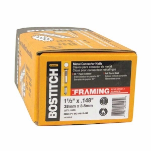 Bostitch PT-MC14815G-1M Strip Nails - 1-1/2 X 148, 33° Paper, Offset Rnd Hd, Smth, HardGalv - 1000 Bx