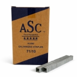ASC 71/10G-ASC Fine Wire Staples, 3/8" Leg x 3/8" Crown, 22 Gauge, Chisel Point, Galvanized, Steel, 10000/Box