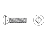 Brighton-Best International 492038 Fully Threaded Carriage Bolt, 3/8"-16, 4" Length, Grade 5, UNC, Low Carbon Steel, Zinc CR+3, 25 Box