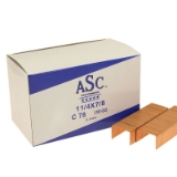 ASC 11/4X7/8-ASC-1.6M C-Style Wide Crown Carton Closing Stick Staples, 7/8" Leg x 1-1/4" Crown, Copper Coated, 1600/Box