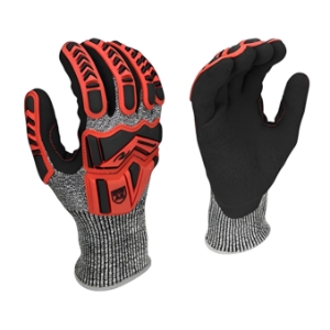 Radians RWG609L Cut Protection Work Gloves, Large, Gray/Red, High Performance Polyethylene with Fiberglass