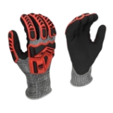 Radians RWG609L Cut Protection Work Gloves, Large, Gray/Red, High Performance Polyethylene with Fiberglass