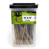 Big Timber Fasteners CTX™ CTX156-100 #15 x 6" Construction Lag Screws, T30 Star Drive, Bronze Coated, 100/Box