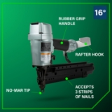 Metabo HPT NT65A5M Finish Nailer, 16 Gauge, 1-1/2" to 2-1/2" Fastener Length