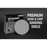 INDASA Abrasives 52 Series Rhynogrip White Line 52-180 5" No-Hole Abrasive Sanding Disc, 180 Grit, Aluminum Oxide, White, Paper Backing, C With Velour Weight