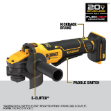 DEWALT DCG416B 20V MAX* 4-1/2" - 5" Cordless Brushless Paddle Switch Angle Grinder With FLEXVOLT ADVANTAGE™