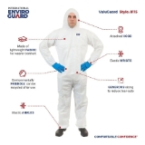 Enviro Safety Products ValuGuard MP™ 8115-XXXL Lightweight Microporous Coverall with Attached Hood, 3X-Large, Elastic Wrist, Elastic Ankle, White, 25/Box