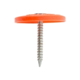 Grip-Rite® 1PRCAP1 Plastic Cap Roofing Nails, 1", 12 Gauge, Round Head, Ring Shank, Diamond Point, Electro Galvanized, Steel, 1 lb/Box