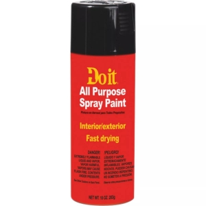 Do it Best 203303 All Purpose Spray Paint, Black, Flat, 10 oz