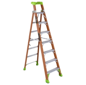 Louisville Ladder FXS1508 8 ft Cross-Step Ladder, Fiberglass, Type IA, 300 lbs Load Capacity, Orange