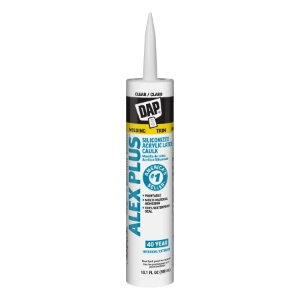 DAP Alex Plus® 7079818156 LS0076 All-Purpose Acrylic Latex Caulk, Clear, 10.1 oz
