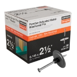 Simpson Strong-Tie PINW-250 PINW Powder-Actuated Metal-Washered Pin for Insulation Board, 2-1/2" Length, .145" Shank Diameter, .300" Head, Mechanically Galvanized, 50/Box