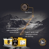 Big Timber Fasteners YTX™ 1YTX8112 #8 x 1-1/2" Interior Multi-Purpose Wood Screws, T20 Star Drive, Gold Zinc Plated, 199/Bucket