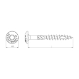 U2 Fasteners S20104000B 5/16" x 4" Construction Screws, T30 Star Drive, Chromium (CR6+) Coated, 400/Box