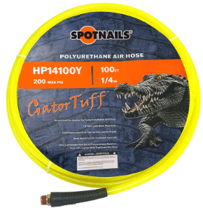 SPOTNAILS Gator Tuff HP14100Y 1/4" x 100' Polyurethane Air Hose, Yellow