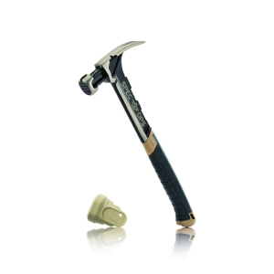 SPEC OPS® SPEC-M28CF-S Framing Hammer With Soft Mallet Cap, 28 oz, Milled Face, Heat-Treated Steel, Steel Handle