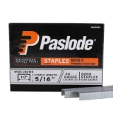 Paslode 650925 Fine Wire Staples, 5/16" Leg x 1/2" Crown, 20 Gauge, Chisel Point, Galvanized, Steel, 5000/Box