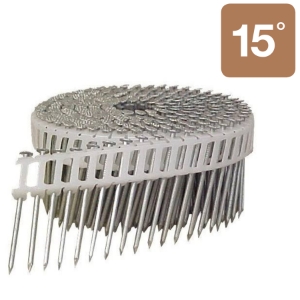 Metabo HPT 13389 Coil Nails - 2-1/2 X 092, 15° Plastic, Full Rnd Hd, Smooth, HardGalv - 4800 Bx
