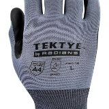 Radians TEKTYE® RWG708L Work Gloves, Large, Gray, Foam Nitrile Coating
