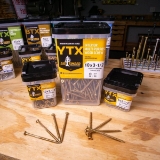 Big Timber Fasteners YTX™ 1YTX8112 #8 x 1-1/2" Interior Multi-Purpose Wood Screws, T20 Star Drive, Gold Zinc Plated, 199/Bucket