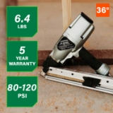 Metabo HPT NR65AK2 Strip Nailer, 1-1/2" to 2-1/2" Fastener Length, 36 Degree