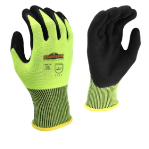 Radians Radwear® Silver Series™ RWG10XL Knit Dip Work Gloves, X-Large, Hi-Vis Green, Micro-Foam Dipped Latex Palm