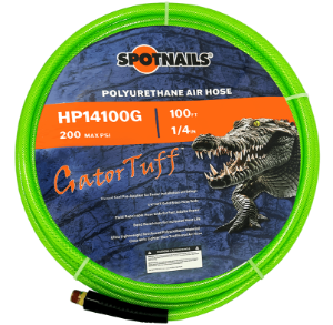 SPOTNAILS Gator Tuff HP14100G 1/4" x 100' Polyurethane Air Hose, Green