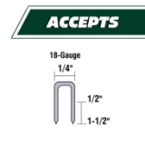 Metabo HPT N3804A5 Narrow Crown Pro Finish Stapler, 1/4" Crown, 18 Gauge, 1/2" to 1-1/2" Fastener Length
