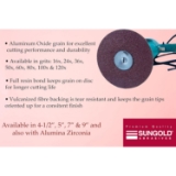 Sungold Abrasives 17202 5" Fiber Disc, 36 Grit, Aluminum Oxide, Fiber Backing,  Weight