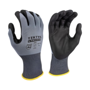 Radians TEKTYE® RWG708L Work Gloves, Large, Gray, Foam Nitrile Coating